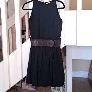 Christopher Kane Black Sleeveless Cotton blend Dress Peplin Waist sz6 EUC